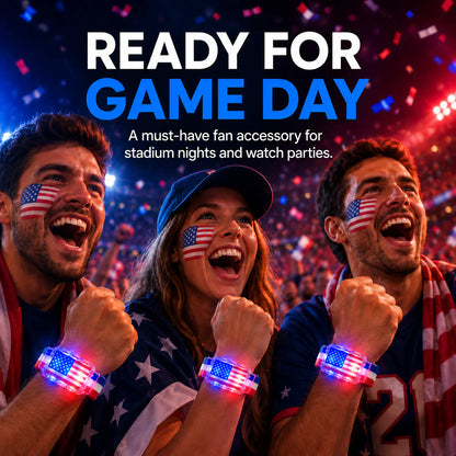 LED Flag Wristband for Game Day & Watch Parties