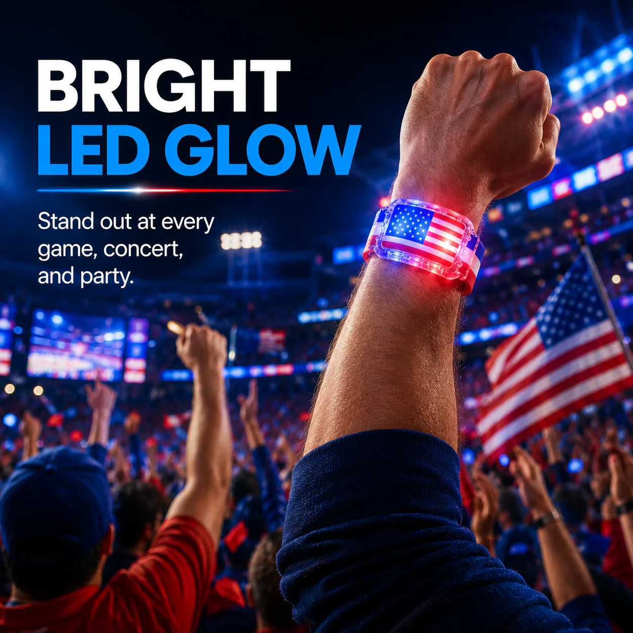 LED Flag Wristband for Game Day & Watch Parties