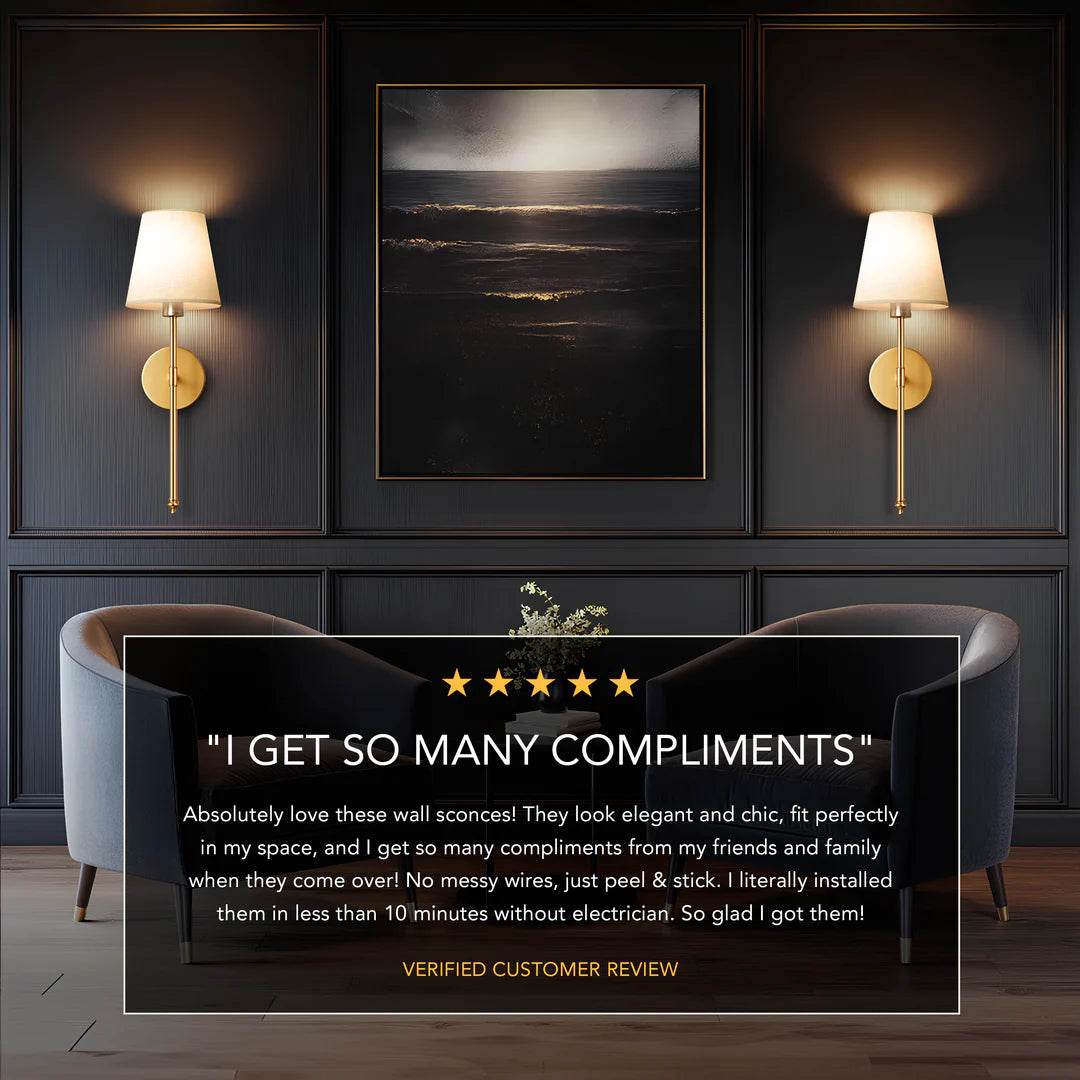 WIRELESS WALL SCONCES Lights (SET OF 2 )