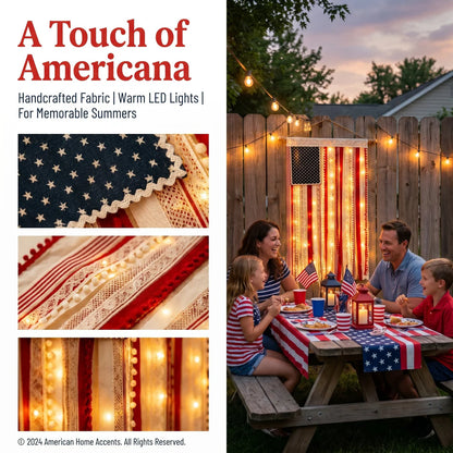 Lighted American Flag Banner – Patriotic Outdoor Decor