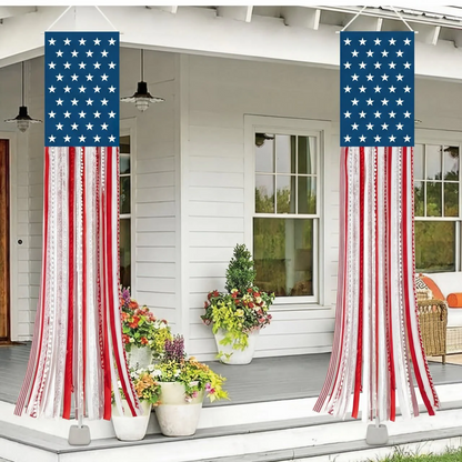 Lighted American Flag Banner – Patriotic Outdoor Decor