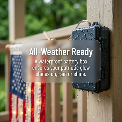 Lighted American Flag Banner – Patriotic Outdoor Decor