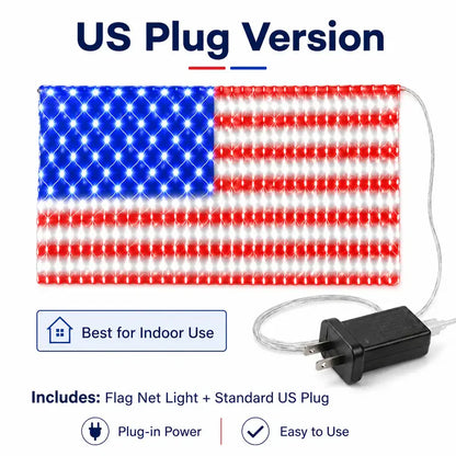 Solar American Flag Lights Outdoor American Flag Net Lights