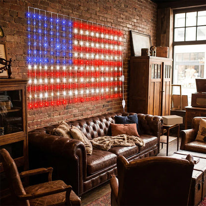 Solar American Flag Lights Outdoor American Flag Net Lights