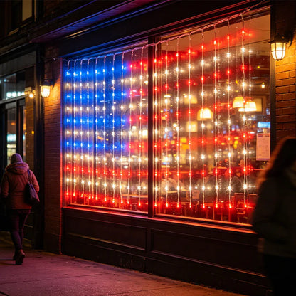 Solar American Flag Lights Outdoor American Flag Net Lights